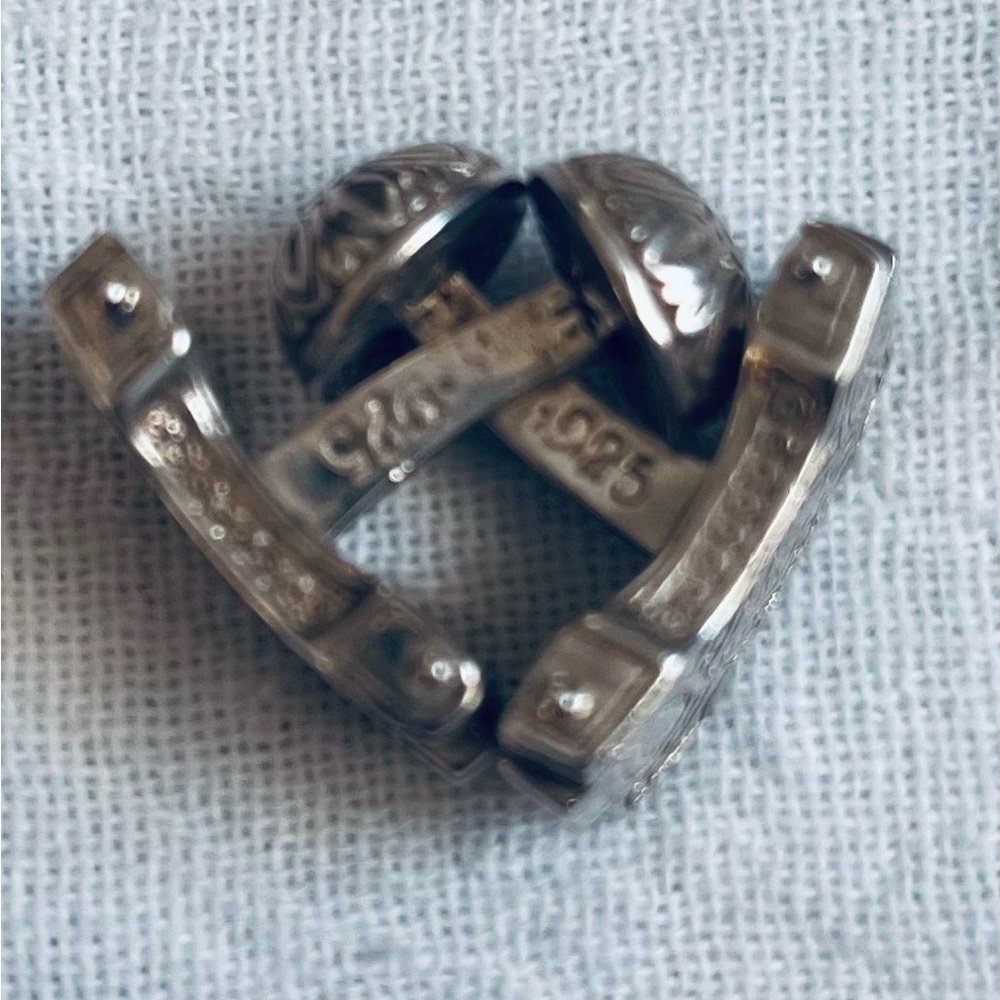 Intricately-Designed KONSTANTINO Sterling Silver Cuff Links - Picture 2 of 3